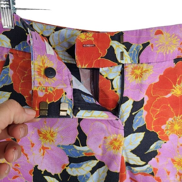 LOFT The Riviera Red Orange Purple Cotton Shorts Size 2 - Picture 6 of 7